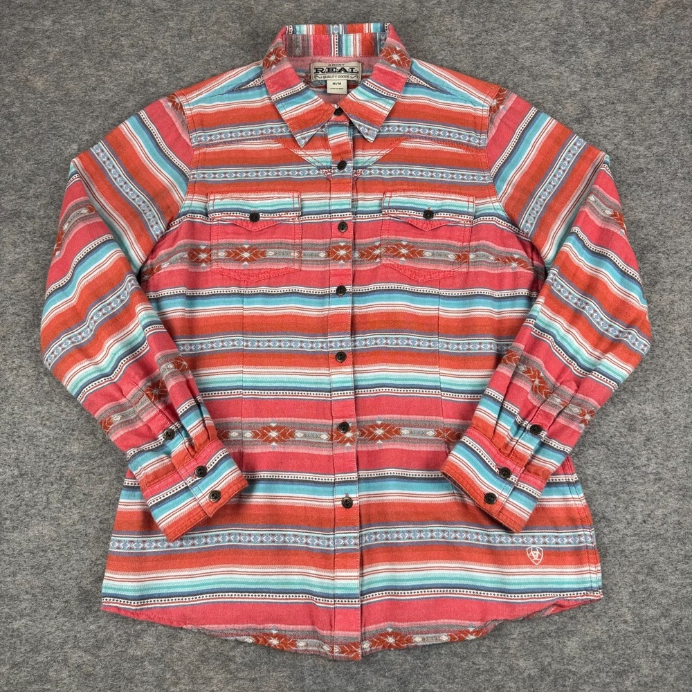 Ariat R.E.A.L. Aztec Button Up Shirt Long Sleeve Southwestern Womens Medium M